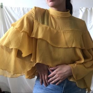 Beautiful Mustard Yellow Turtleneck Blouse